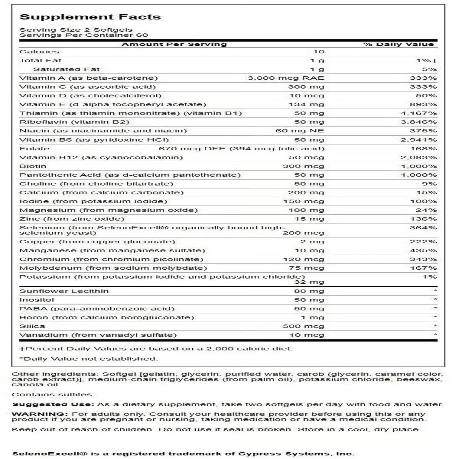 Swanson Multi Without Iron Multivitamin Health Supplement Iron-Free Formula 120 Softgels Sgels Swanson