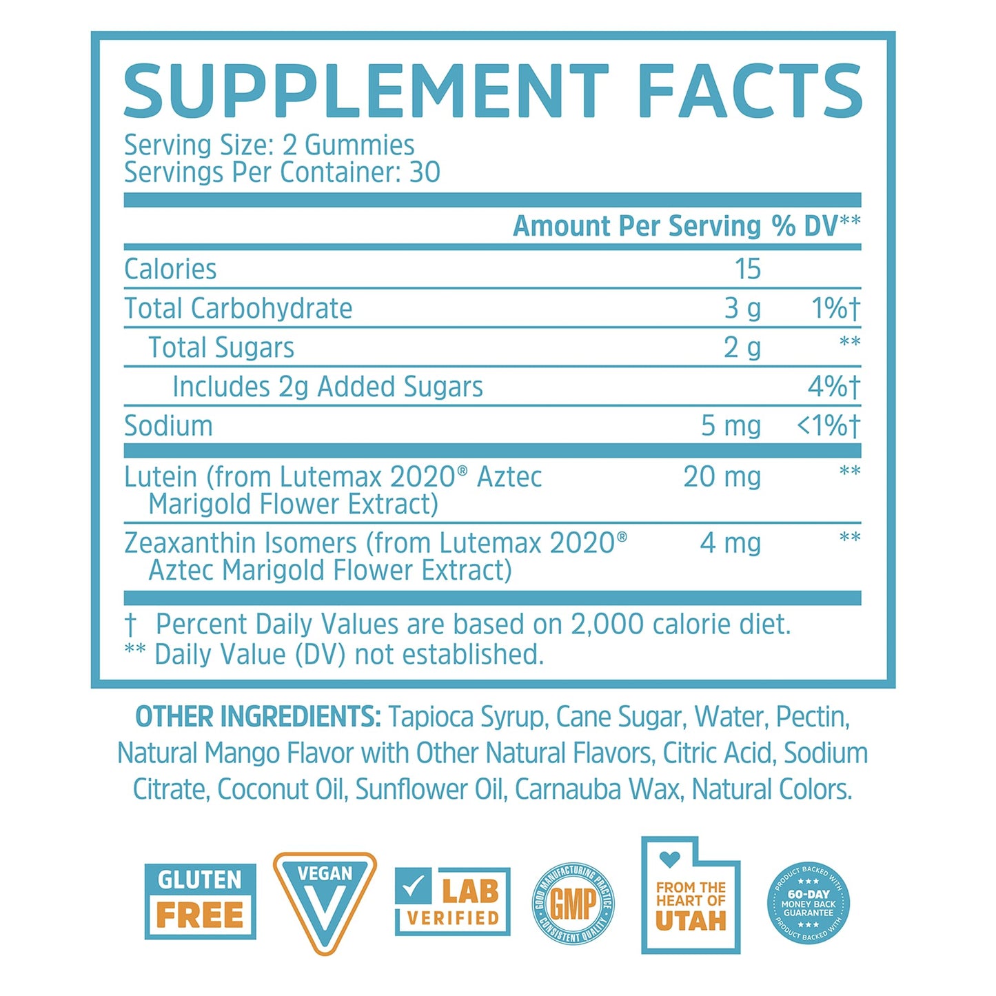 Zhou Screen Eyes Gummies - Lutein Gummies for Eye Health, Lutein and Zeaxanthin for Adults & Kids, Supports Eyesight, Blue Light Vision Health Formula - 60 Count ZHOUBuy Supplements Australia