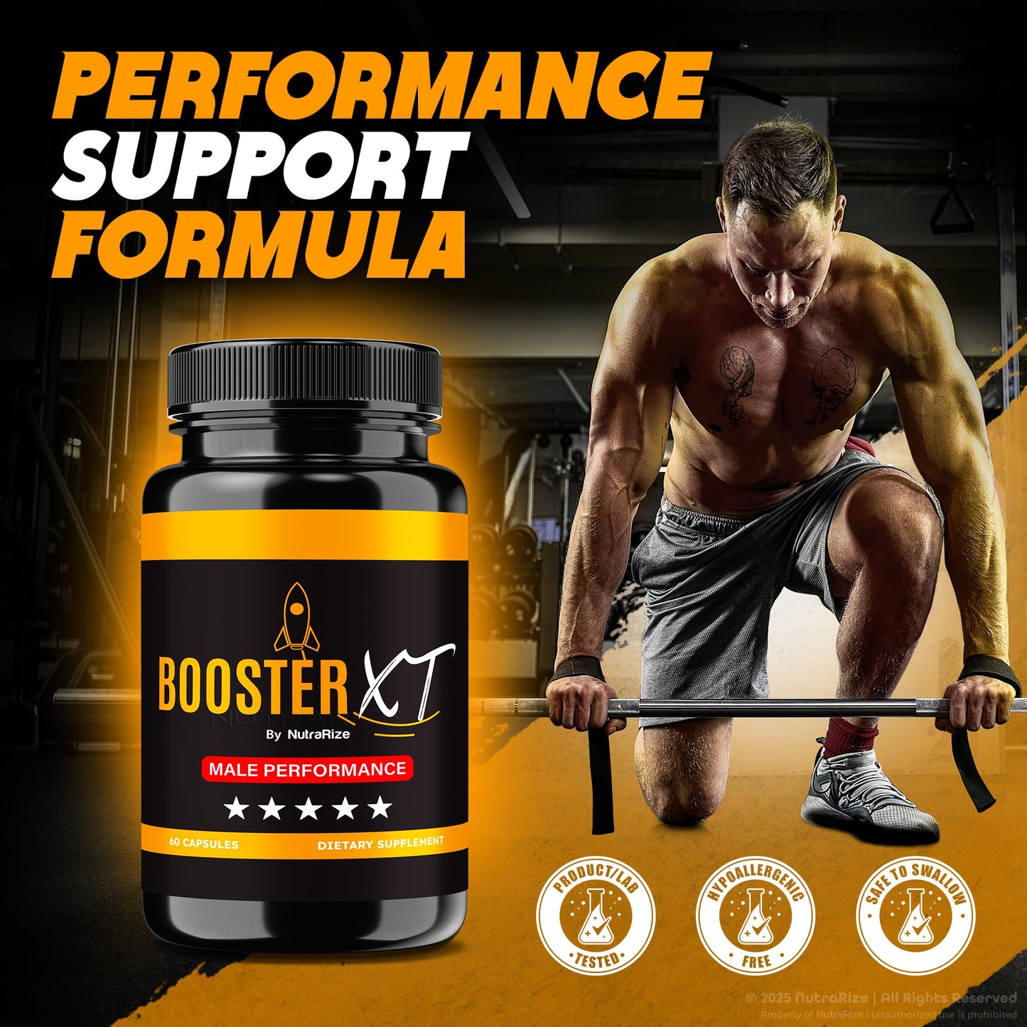 NutraRize Booster XT for Men, Male Enhancing Capsules, Premium Formula to Support Daily Energy & Peak Performance, Multivitamin Pills for Overall Health, BoosterXT Reviews (60 Capsules) NutraRizeBuy Supplements Australia