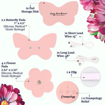 Crampology Relief Pink-Period Cramps Pain Relieving Device, Cramp Massager for Menstrual and Lower Back Ache, Reduces Endometriosis Discomfort, PMS TENS Unit, Wireless or Wired, Natural Cycle Support CrampologyBuy Supplements Australia