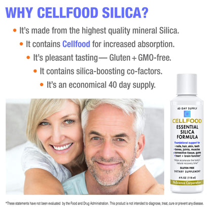 Cellfood Essential Silica Anti-Aging Formula, 4 fl oz - Supports Healthy Bones, Joints, Hair CellfoodBuy Supplements Australia