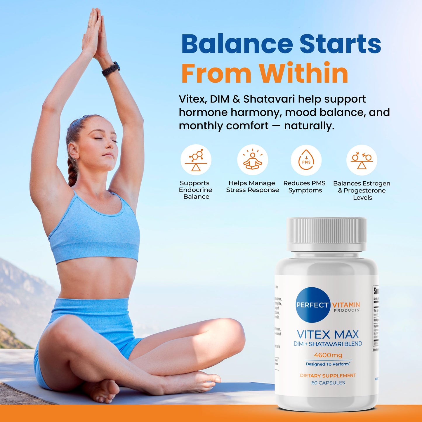 Perfect Vitamin Products Vitex Max DIM + Shatavari – Hormone Balance & Menopause Support for Women – Vegan Blend with Adaptogens for Mood, Cycle & Stress Relief – 4600mg (2-Pack) Perfect Vitamin ProductsBuy Supplements Australia