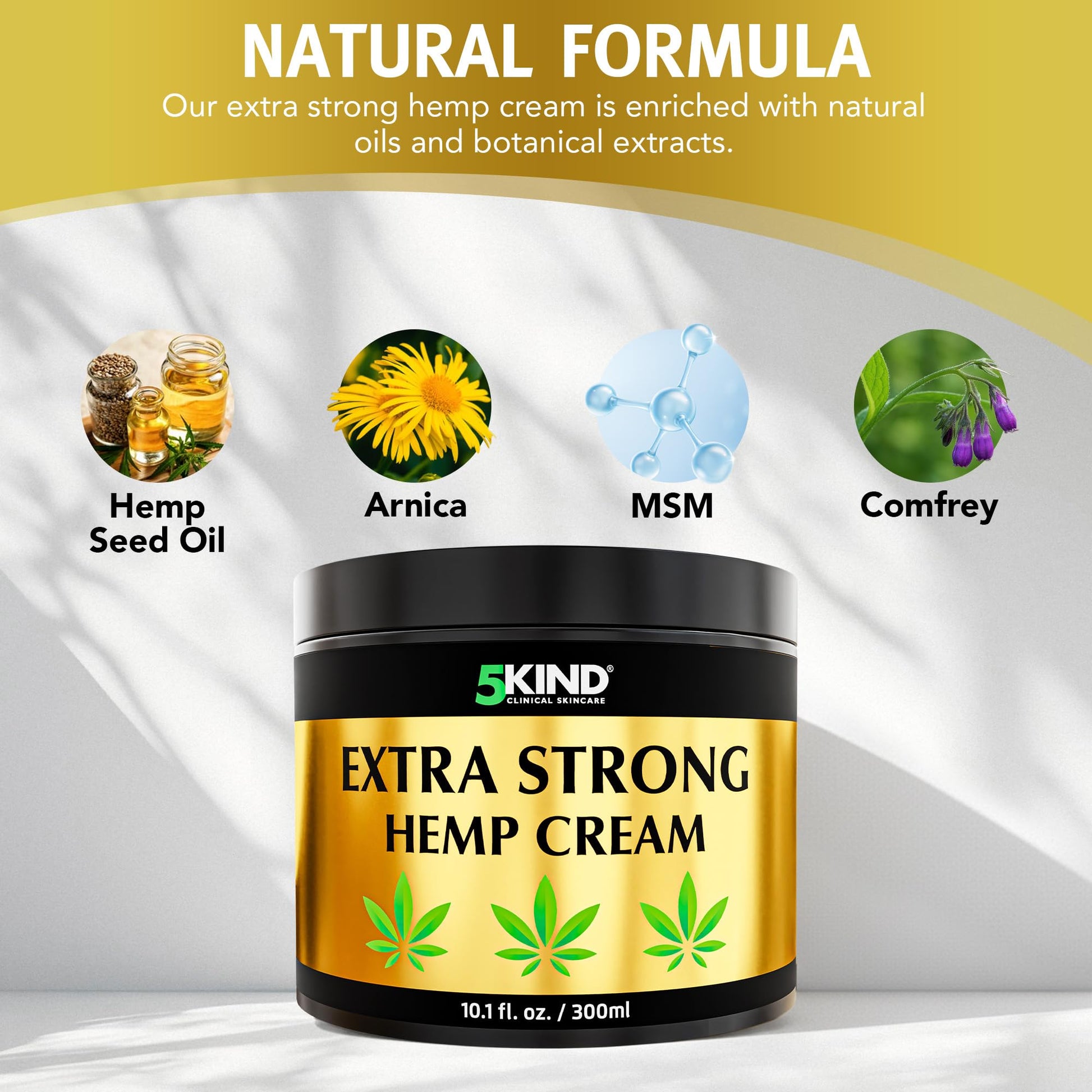 5kind Extra Strong Hemp Cream 10.1 fl oz - Maximum Strength - Natural Topical Cream - Muscle Rub for Lower Back, Joints, Neck, Knees, Shoulders 5kind clinical skincareBuy Supplements Australia