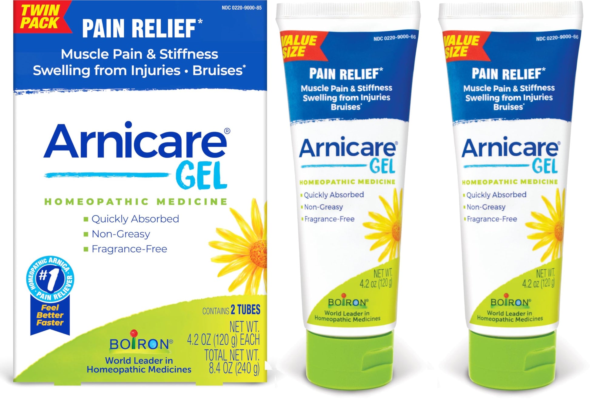 Boiron Arnicare Gel 4.2 oz (Twin Pack) for Joint Pain Relief, Muscle Pain, Muscle Soreness, and Swelling from Bruises or Injury - Non-Greasy and Fragrance-Free Arnica BoironBuy Supplements Australia