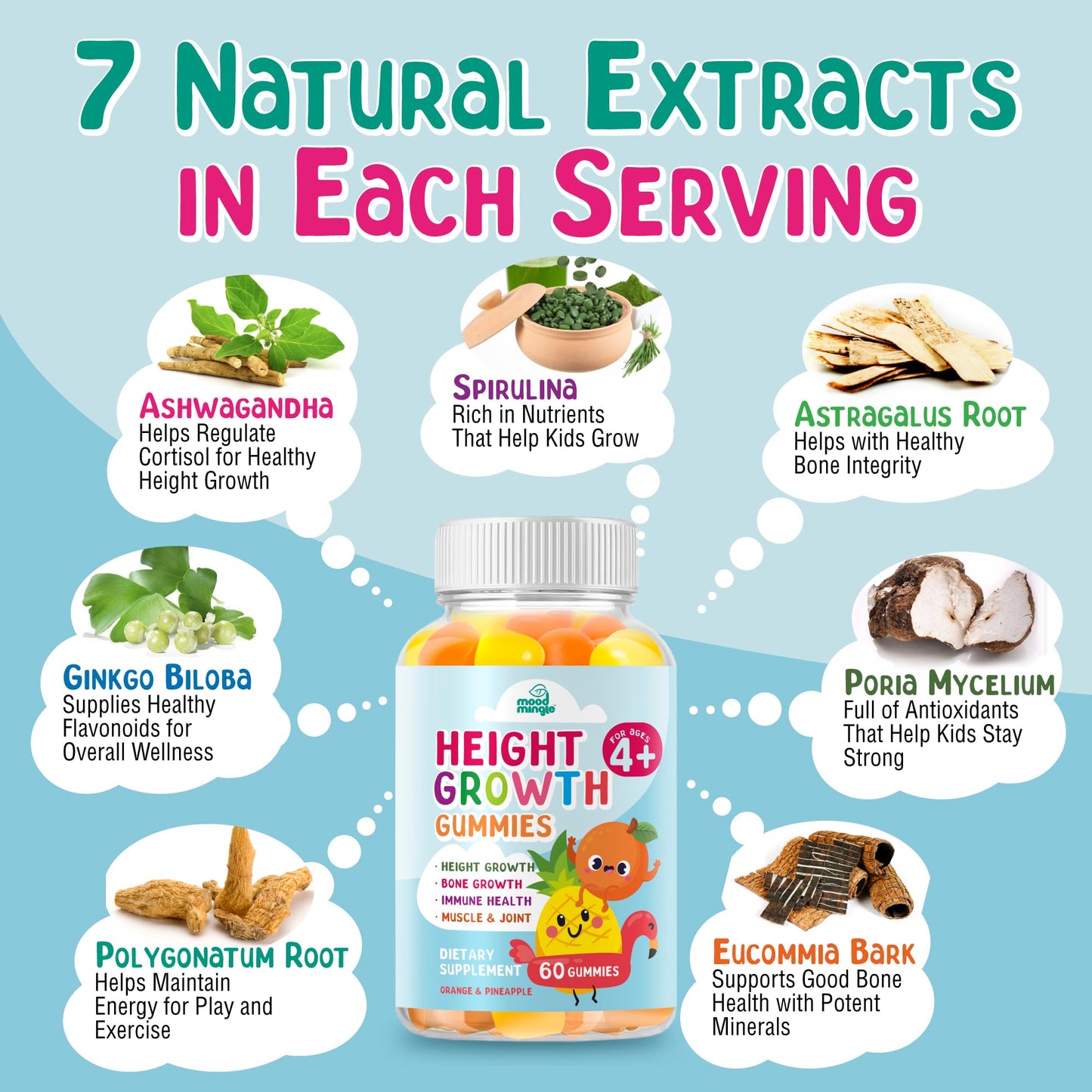 Height Growth Gummies Supplement - Kids Teens Height Increaser Maximizer Grow Taller Vitamins Mood MingleBuy Supplements Australia