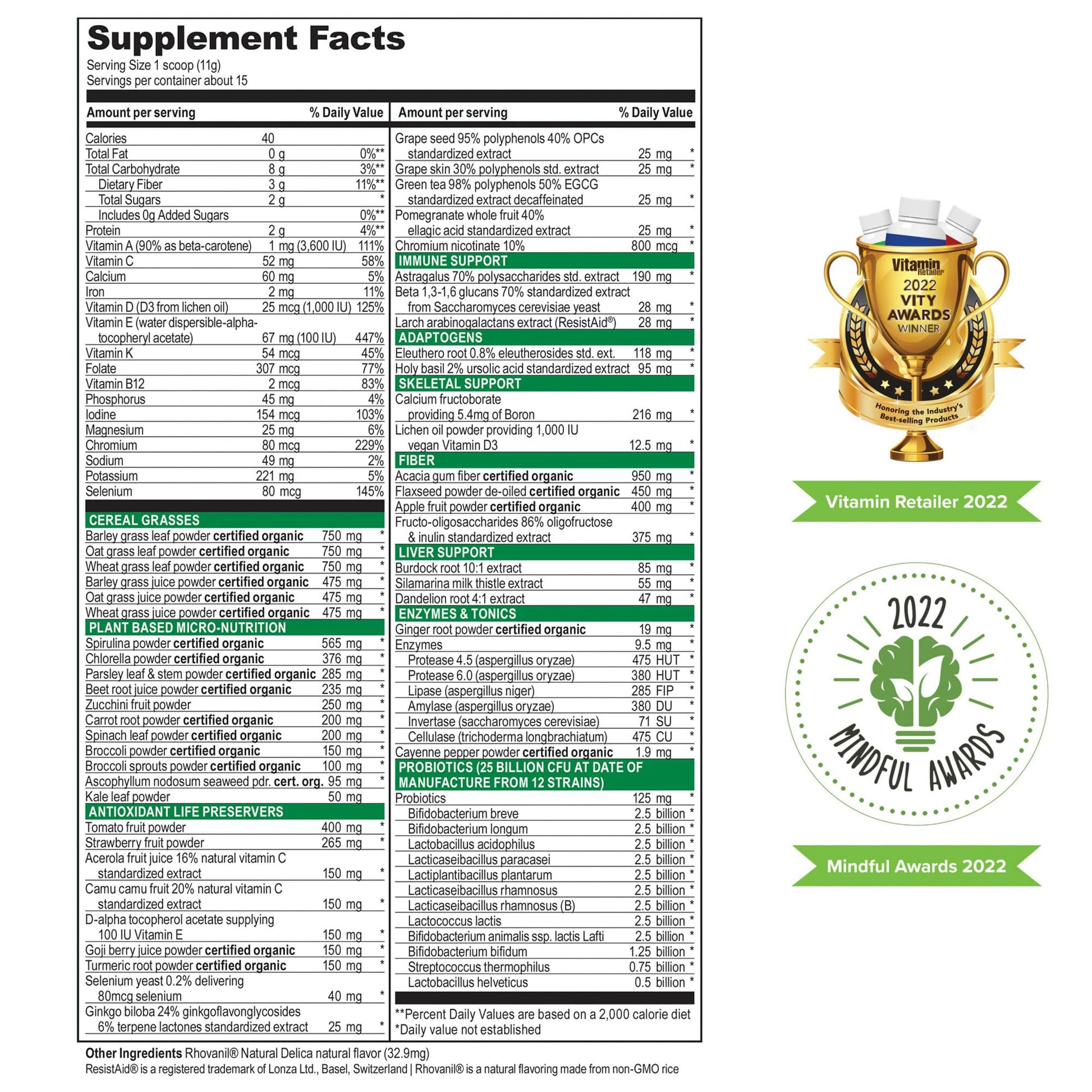 Vibrant Health, Green Vibrance, Vegan Superfood Powder, 15 Servings Vibrant HealthBuy Supplements Australia