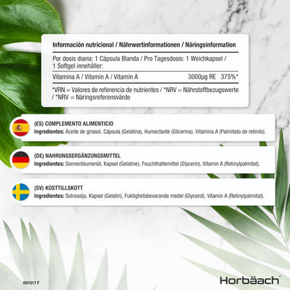 Vitamin A Capsules 10,000iu | 365 Count (1 Year Supply) | High Strength Vitamin A Supplem HorbäachBuy Supplements Australia