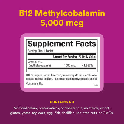 Natural Factors Methylcobalamin 1,000 mcg - Vitamin B12 Supplement in Metabolically Active Form - Supplement Supports Cll Formation Natural FactorsBuy Supplements Australia