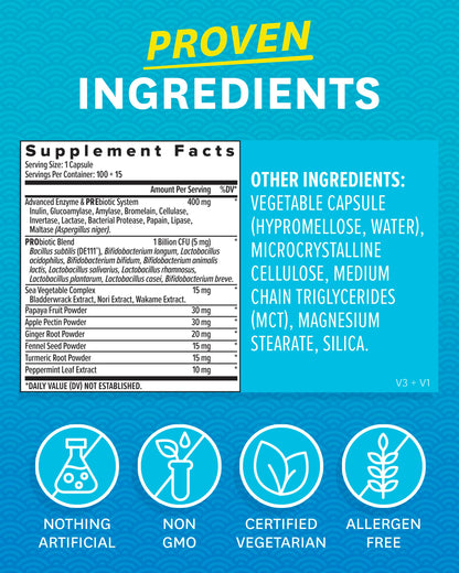 Zenwise Digestive Enzymes - Probiotic Multi Enzymes with Probiotics, 115 Ct Zenwise HealthBuy Supplements Australia