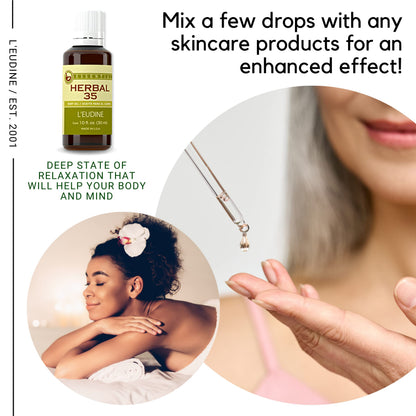 L'eudine Herbal 35 Essential Oil, Soothing and Calming Eucalyptus Essential Oil, Powerful Blend L'eudineBuy Supplements Australia