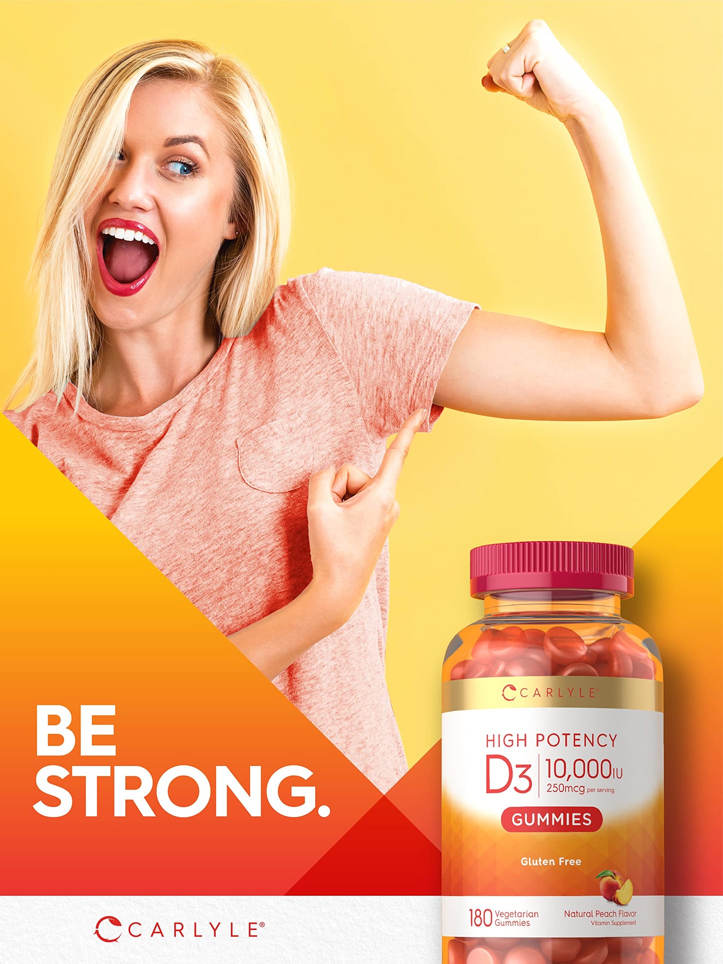 Carlyle Vitamin D3 Gummies | 10,000 iu | 180 Count | Vegetarian, Non-GMO CarlyleBuy Supplements Australia