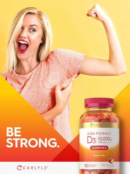 Carlyle Vitamin D3 Gummies | 10,000 iu | 180 Count | Vegetarian, Non-GMO CarlyleBuy Supplements Australia