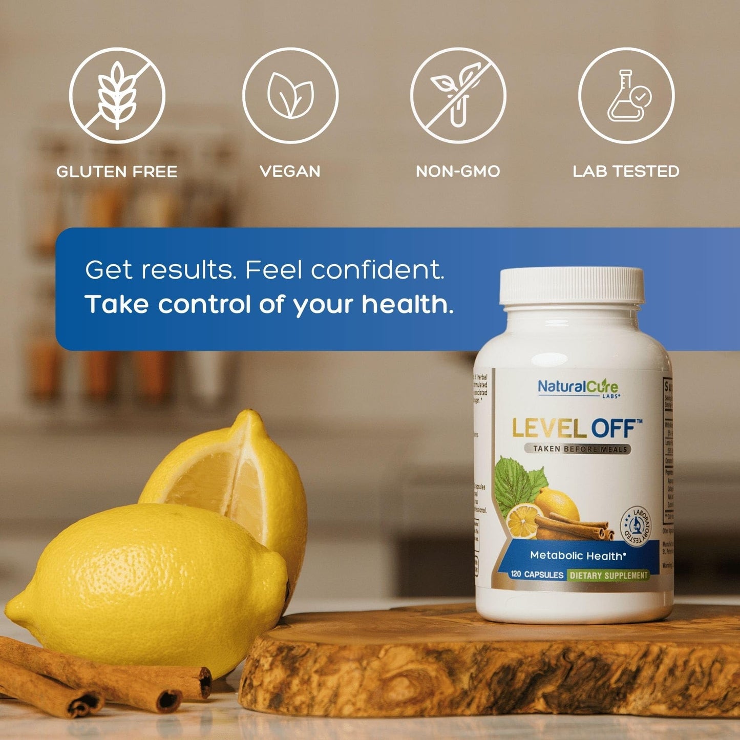 Natural Cure Labs Level Off Anti Spike Formula Glucose Supplement – Capsules for Metabolic Health, Helps Moderate Glucose Spikes, Vegan, Non-GMO, Gluten Free (120 Count (Pack of 1)) Natural Cure LabsBuy Supplements Australia