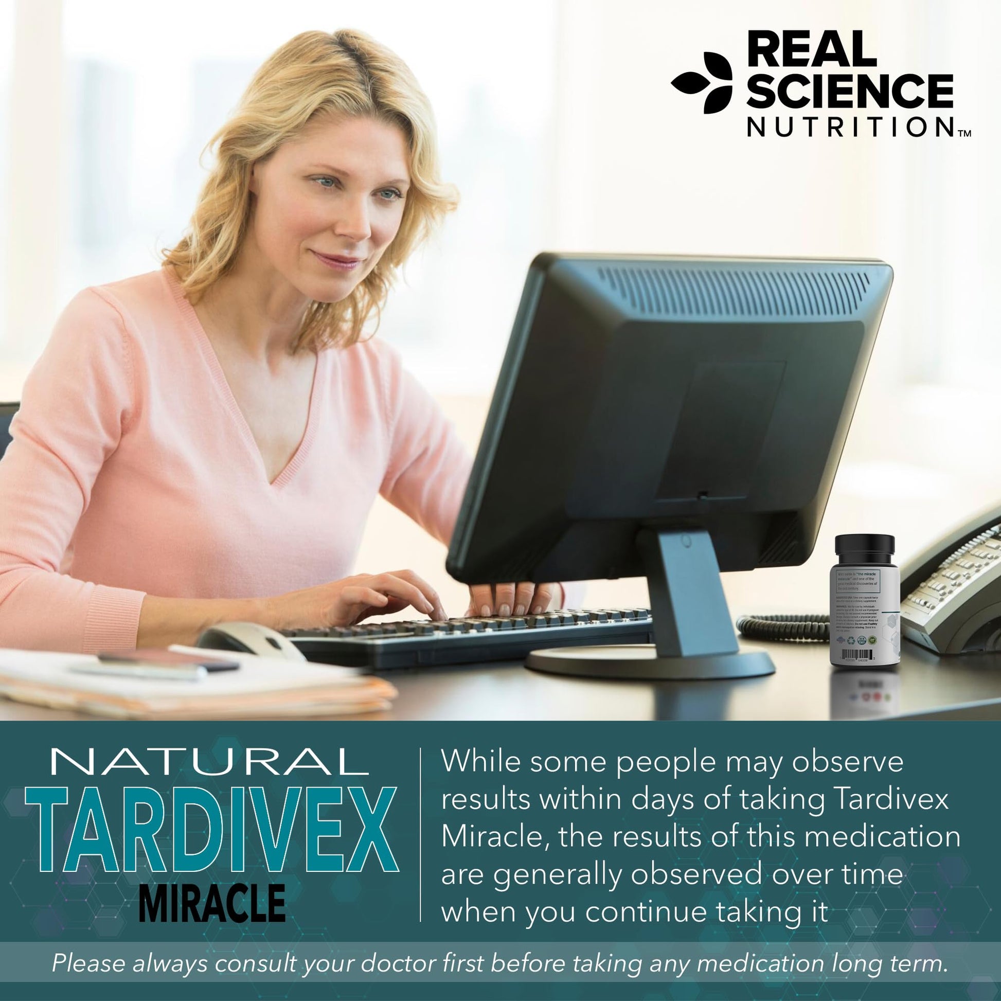 Real Science Tardivex All Natural Nerve Support Supplement for Neurological Balance - Includes Vinitrox, GABA & Essential Vitamins for Controlled Movement & Coordination - Made in USA, 60 Caps Real Science NutritionBuy Supplements Australia