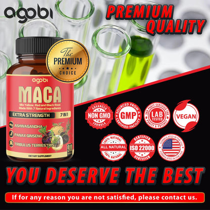 Maca Root Capsules - Supports Natural Health - Energy - Performance & Mood Supplement - Enhanced Blood Flow 3-Month Supply agobiBuy Supplements Australia