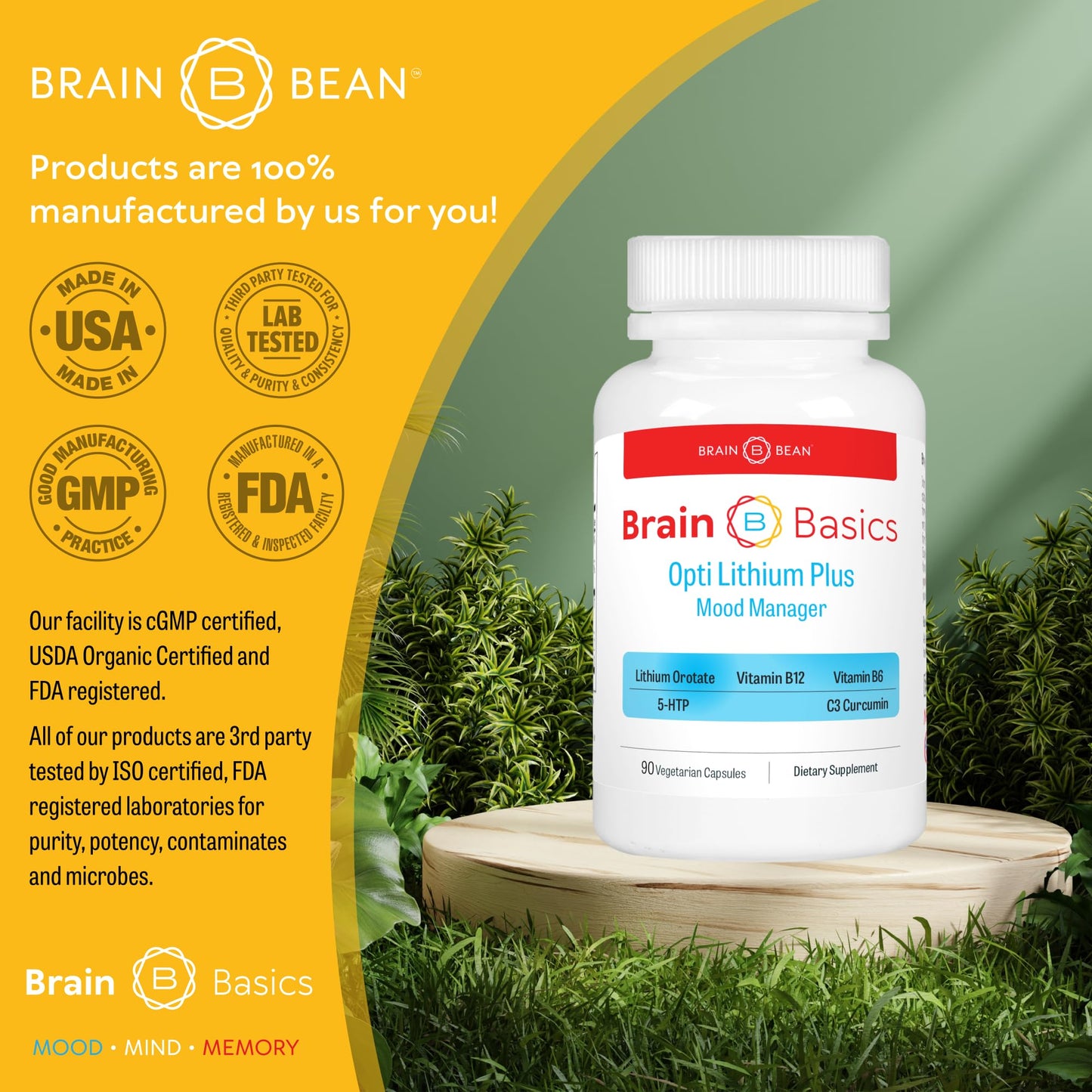 Opti Lithium Plus: Supercharge Brain Health with Enhanced Nutrient Absorption for Optimal Well-Being. Brain BeanBuy Supplements Australia