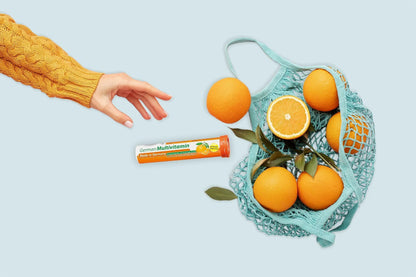 T&D German Multvitamin 10 Vitamins - 40 Vegan Drink Effervescent Tablets - Orange Flavor T&D