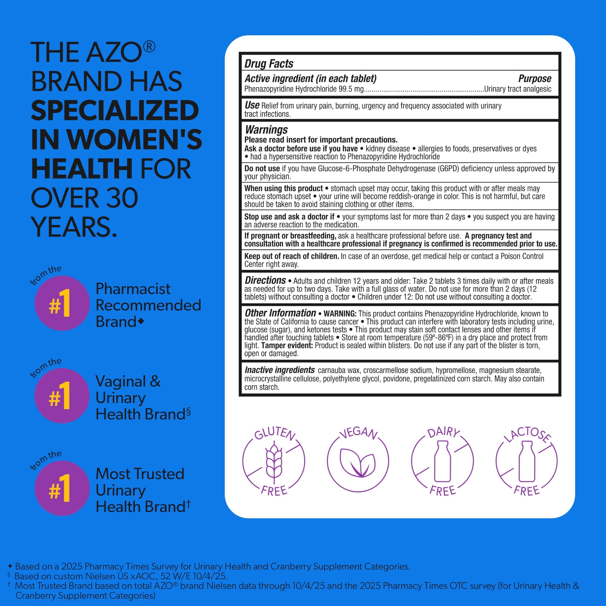 AZO Urinary Pain Relief Maximum Strength | Fast Relief of UTI Pain, Burning & Urgency | Targets Source of Pain | #1 Most Trusted Brand | 48 Tablets AZOBuy Supplements Australia