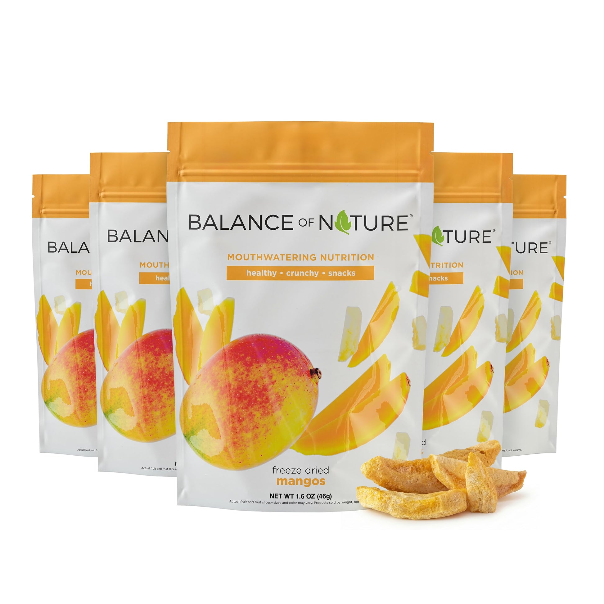 Balance of Nature Freeze-Dried Mangos (5 Pack) – 100% Real Fruit, Crunchy Mango Slices, Healthy Snack, Mouthwatering Nutrition, Gluten-Free, Vegan, No Sugar Added, Five 1.6 oz Bags Balance of NatureBuy Supplements Australia