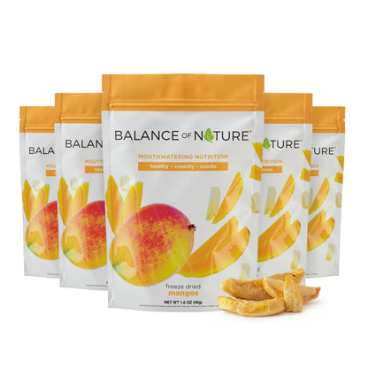 Balance of Nature Freeze-Dried Mangos (5 Pack) – 100% Real Fruit, Crunchy Mango Slices, Healthy Snack, Mouthwatering Nutrition, Gluten-Free, Vegan, No Sugar Added, Five 1.6 oz Bags Balance of NatureBuy Supplements Australia