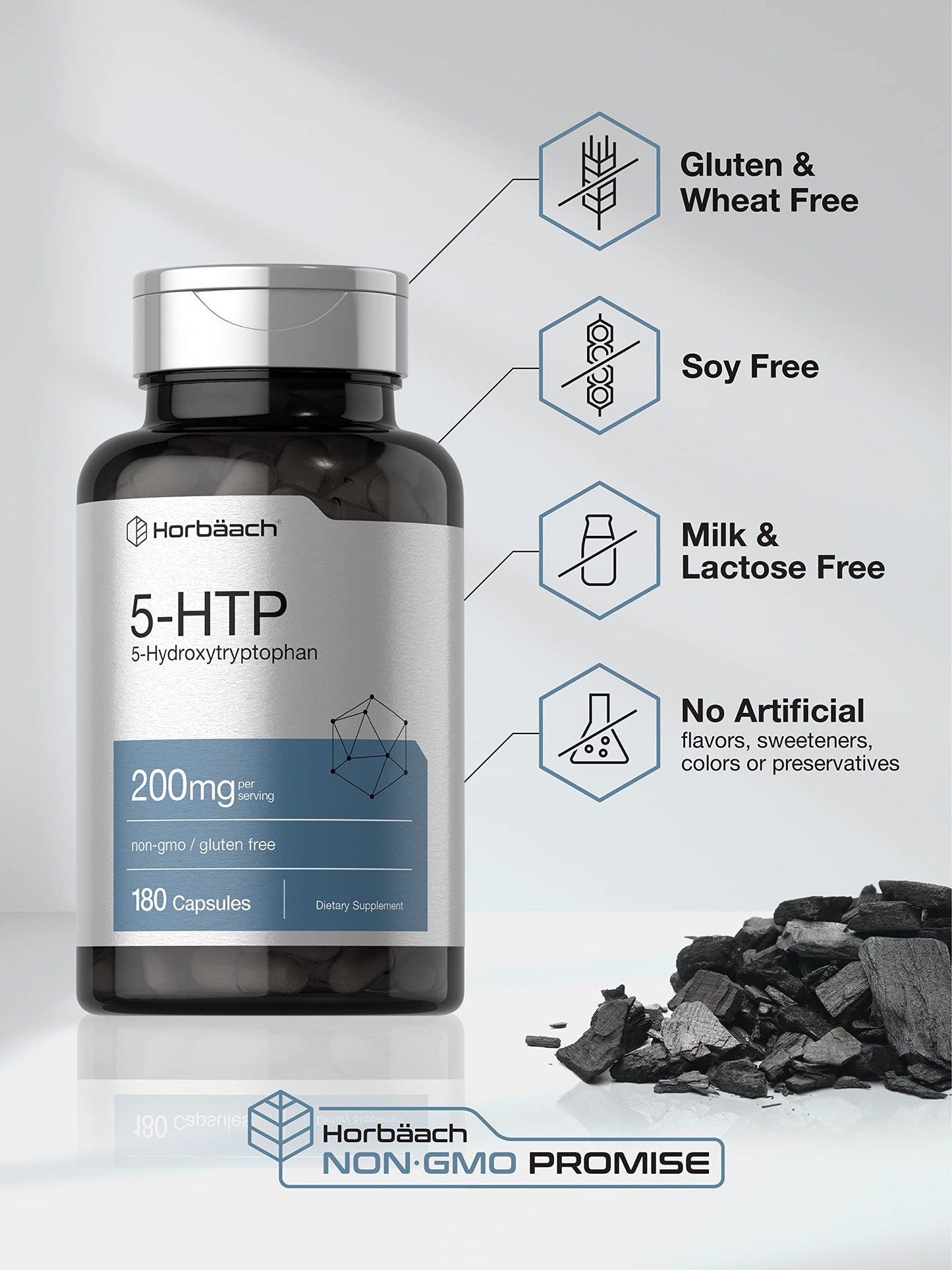 5HTP 200mg Capsules | 180 Capsules | Griffonia Simplicifolia | 5HTP Extra Strength Supple HorbäachBuy Supplements Australia