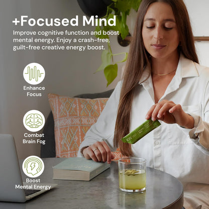 ION* Intelligence of Nature Focused Mind Nootropic Powder Drink Mix - Brain Boost Nootropic Drink with Matcha for Memory, Focus & Relaxation, Brain Supplement for Men & Women, Adults - 20 Packets ION* Intelligence of NatureBuy Supplements Australia