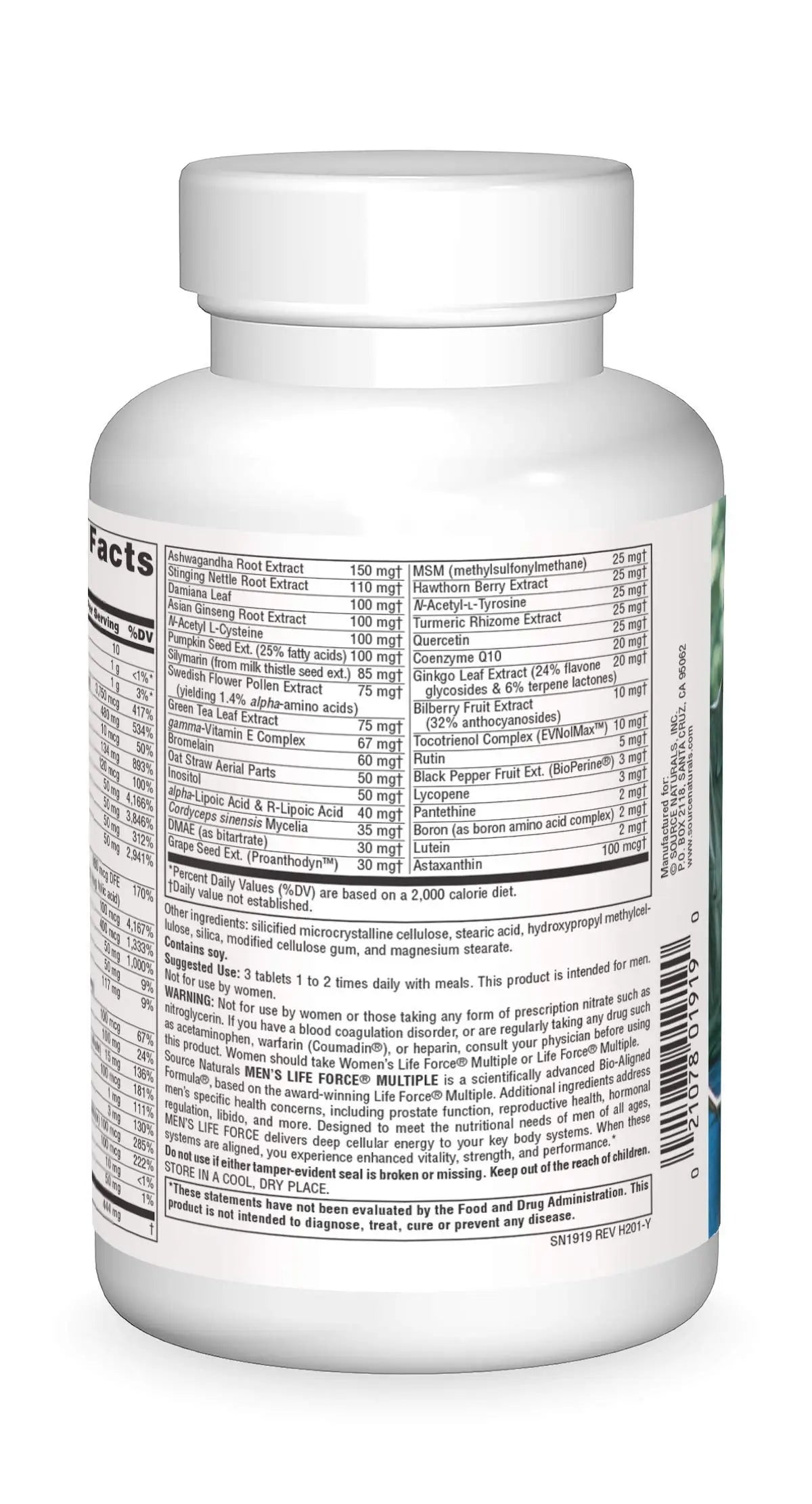 Source Naturals Men's Life Force Multiple Daily Multivitamin & Immune Health Supplement - 13 Essential Vitamins, Nutrients & Minerals - 180 Tablets Source Naturals
