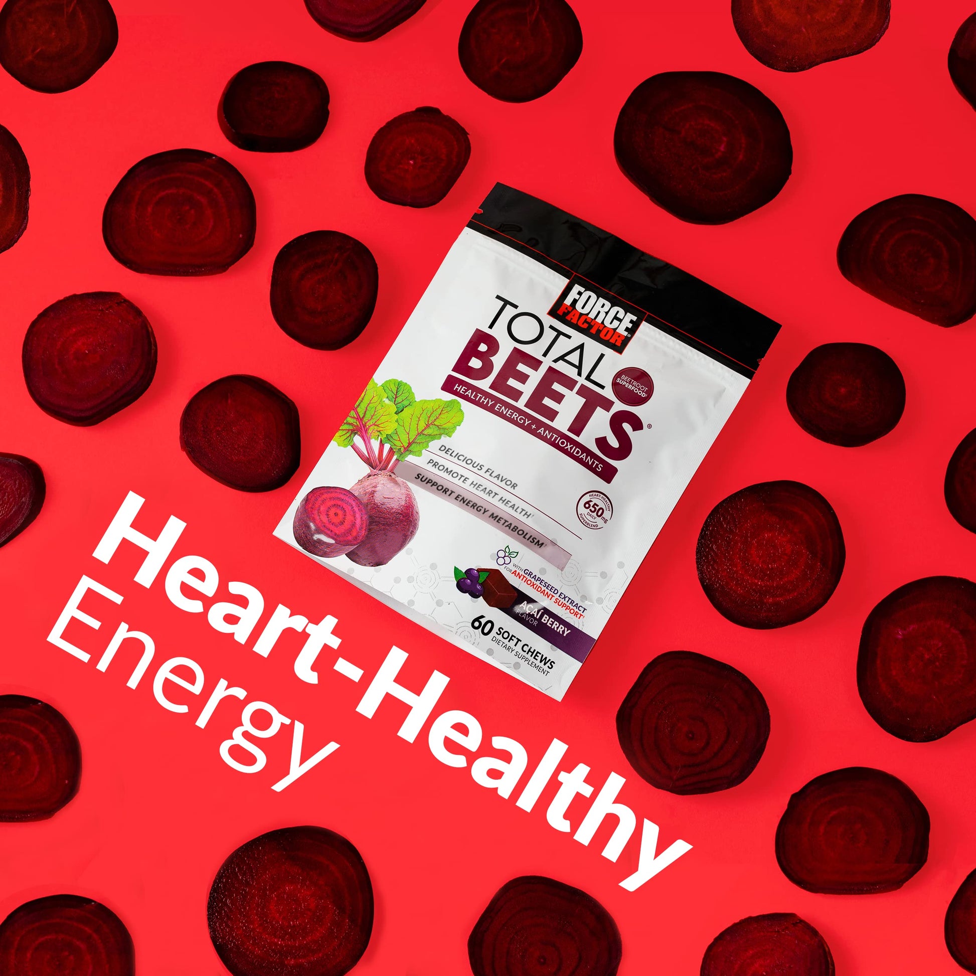 Force Factor Total Beets Soft Chews with Beetroot, Nitrates, L-Citrulline, Grapeseed Extract Force FactorBuy Supplements Australia