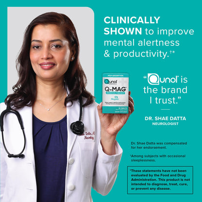 Qunol Q-Mag Magnesium L-Threonate Tablets, 2000mg of Magtein to Help Support Cognitive Performance, Improve Mental Alertness & Productivity, Supports Restful Sleep, High Absorption, 60 Count QunolBuy Supplements Australia