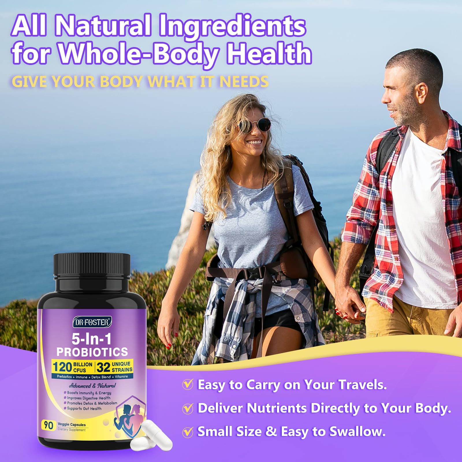 Probiotics for Women & Men Digestive Health，120 Billion CFUs, Prebiotics and Probiotics DRFOSTERBuy Supplements Australia