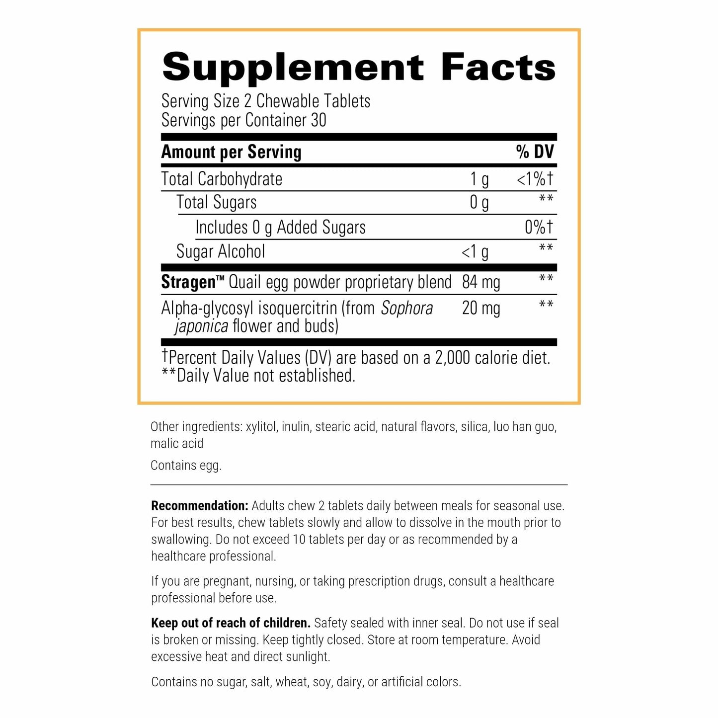 Integrative Therapeutics AllQlear - Seasonal Supplement for Immune Support *- Quail Egg Powder Blend - Dairy-Free - Berry Flavored, 60 Chewable Tablets (30 Servings) Integrative TherapeuticsBuy Supplements Australia
