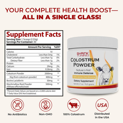 Shrink Colostrum Powder 2.7 oz – Natural Bovine Colostrum Supplement for Overall Health shrinkBuy Supplements Australia