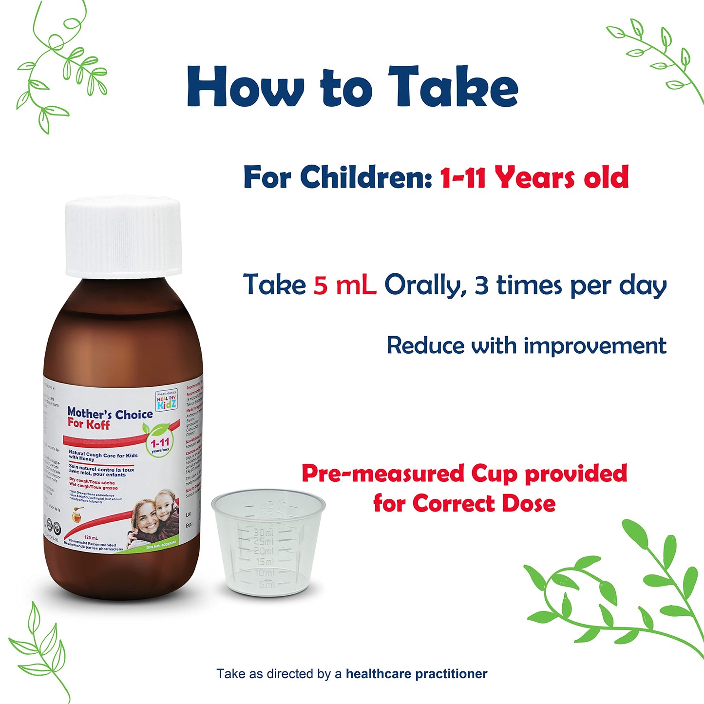 Mother’s Choice for Koff, for Dry and Wet Cough, Natural Cough Care for Kids with Honey, 125 ml PHARMARIS HEALTHY KIDZ MOTHER'S CHOICEBuy Supplements Australia