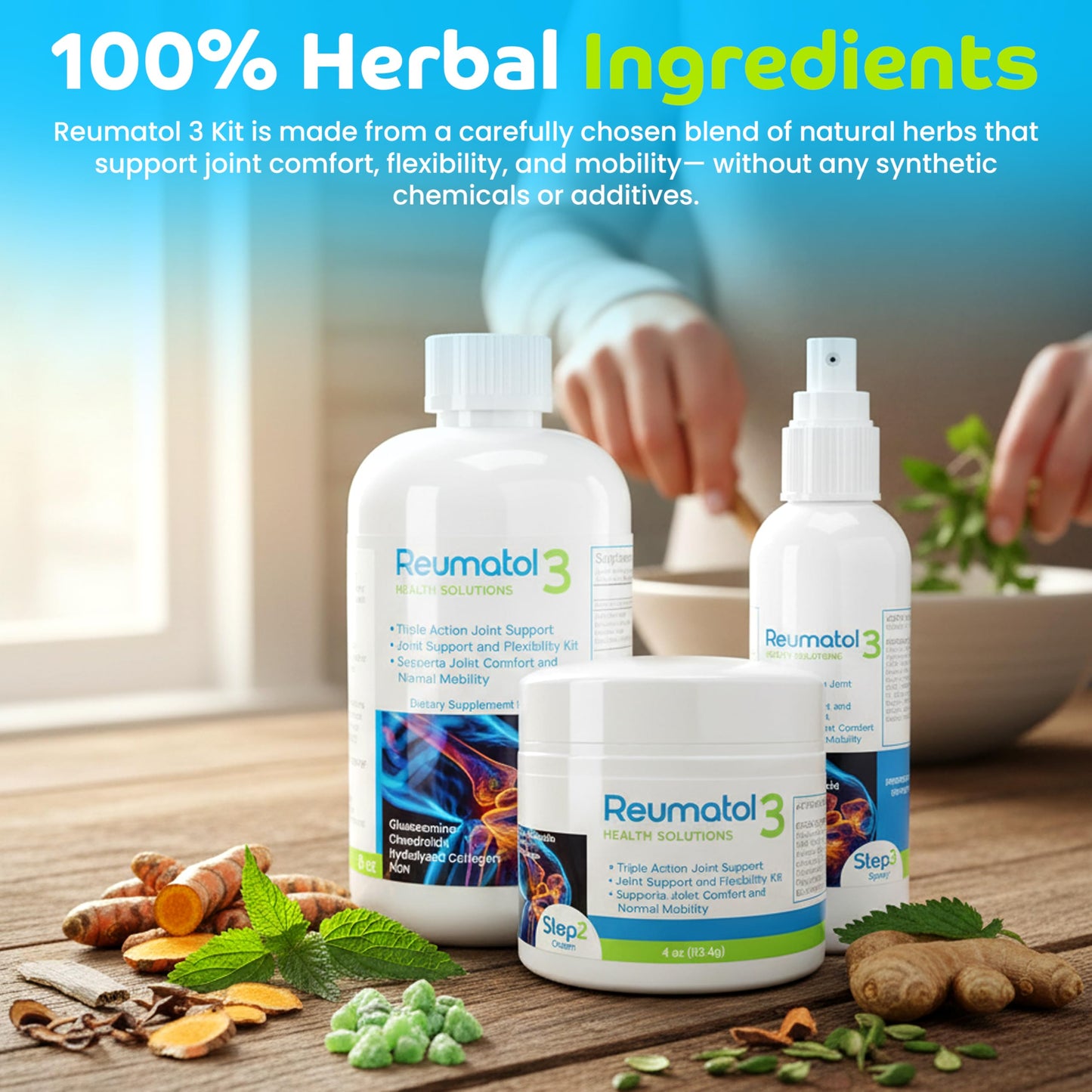 Reumatol 3 Kit – Natural Joint Support Formula for Comfort and Mobility | Helps Ease Stiffness & Promotes Flexible Joints | Herbal Blend for Daily Wellness Reumatol Health SolutionsBuy Supplements Australia