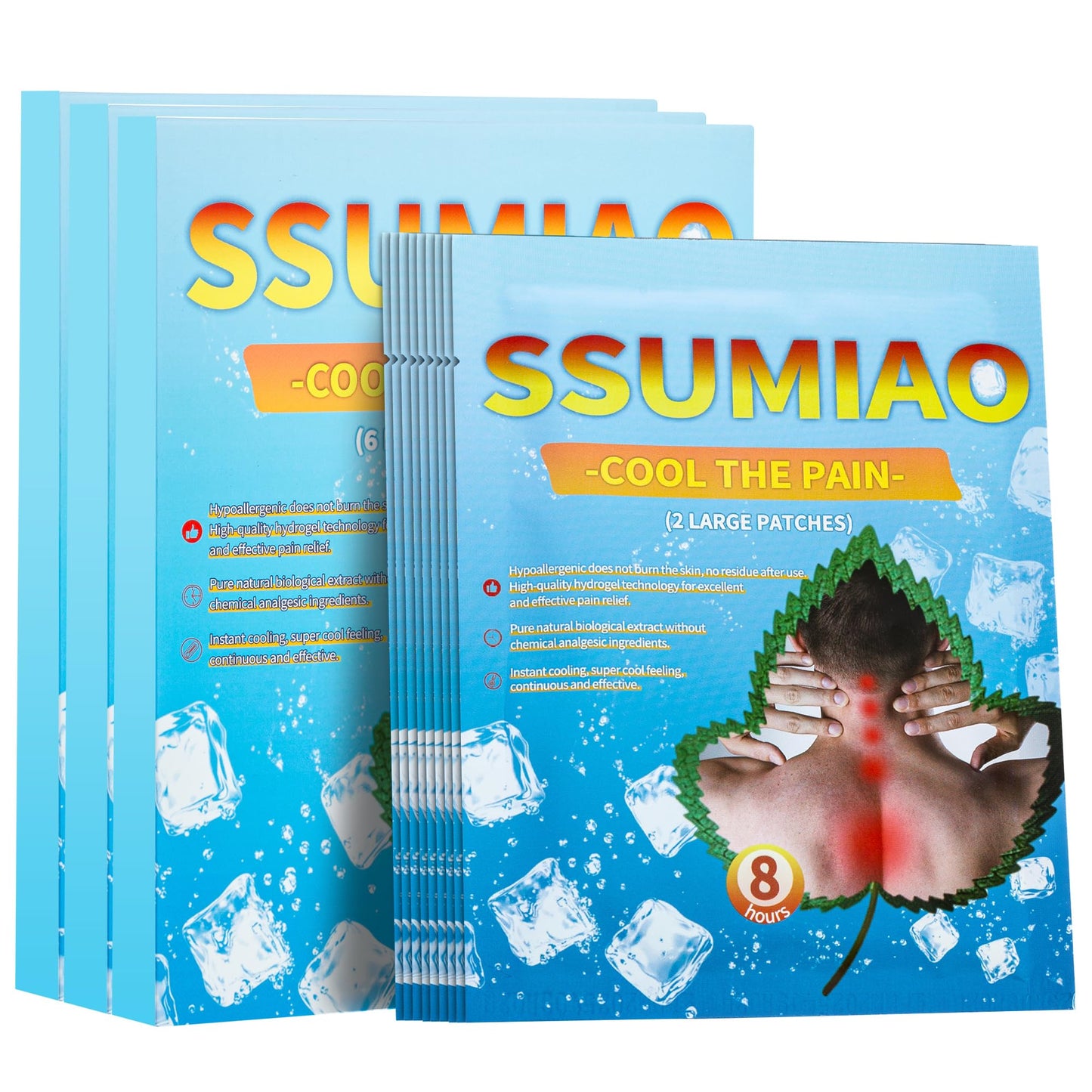 ssumiao 18pcs Menthol 4% & Capsaicin 0.25% Pain Relief Patches, 12-Hour Hydrogel Topical Analgesic, Back/Neck/Knee/Shoulder Muscle & Joint Relief, Non-Drowsy, Low-Odor, Individually Wrapped ssumiaoBuy Supplements Australia