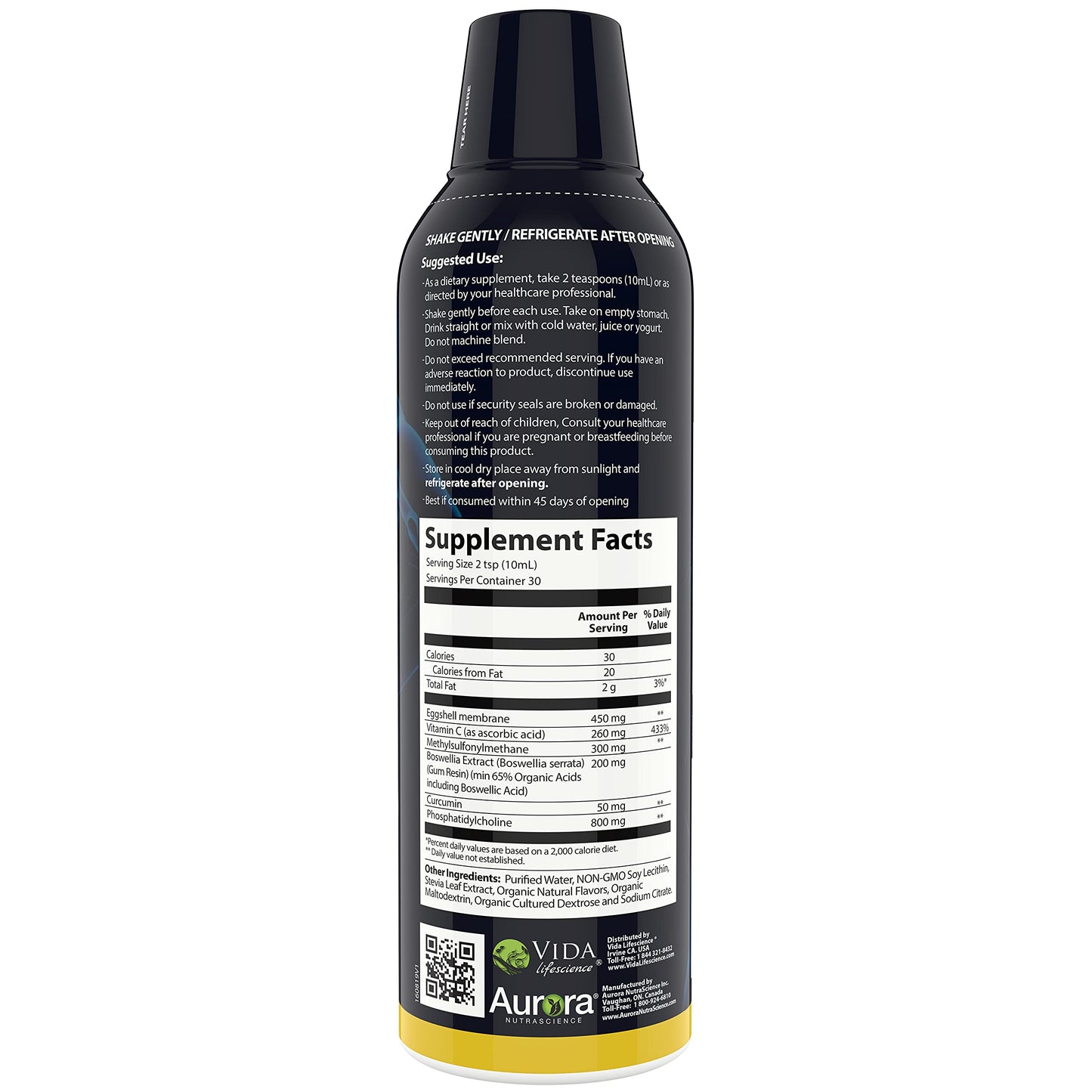 Aurora Nutrascience Micro-Pack Liposomal exoFlex+ with Vitamin C, Supports Joint Flexibility & Function, BiovaFlex Eggshell Membrane, Curcumin & Boswellia, Strwaberry Flavor, 30 Servings, 10 fl oz Vida LifescienceBuy Supplements Australia