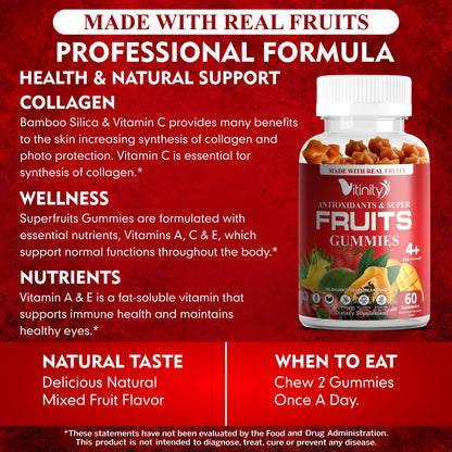 VITINITY Made with Real Super Fruits Delicious Gummy Supplement,Men,Women & Kids VITINITYBuy Supplements Australia