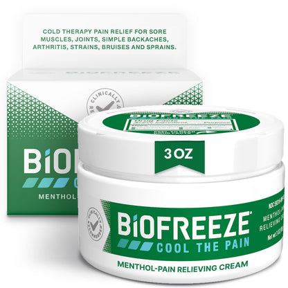 Biofreeze Pain Relief Cream for Knee, Neck, Hip, Joint, Shoulder, & Simple Backache, Arthritis Pain Reliever, Sore Muscle Relief, Cooling Menthol Pain Cream, 3 Oz BiofreezeBuy Supplements Australia