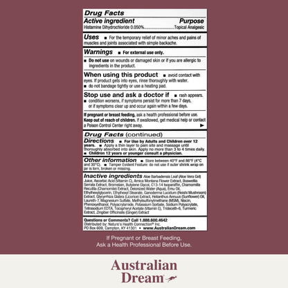 Australian Dream Back Pain Cream - Soothing, Non-Greasy Muscle Pain Relief Cream - Good for Neck, Back, Body, or Muscle Aches - 2 oz Jar Australian DreamBuy Supplements Australia