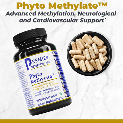 Premier Research Labs Phyto Methylate - B Vitamin Supplement - Supports Methylation, Detox, Brain & Heart Health - 5-MTHF & P5P - 60 Plant-Source Capsules Premier Research LabsBuy Supplements Australia