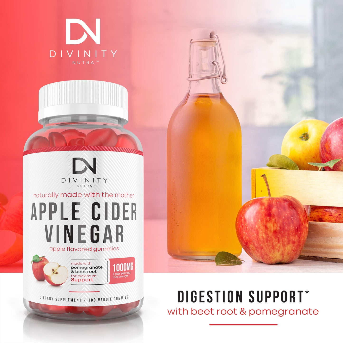 Apple Cider Vinegar Gummies for Weight Loss - Nutritional Supplement for Detox, Cleanse Divinity NutraBuy Supplements Australia