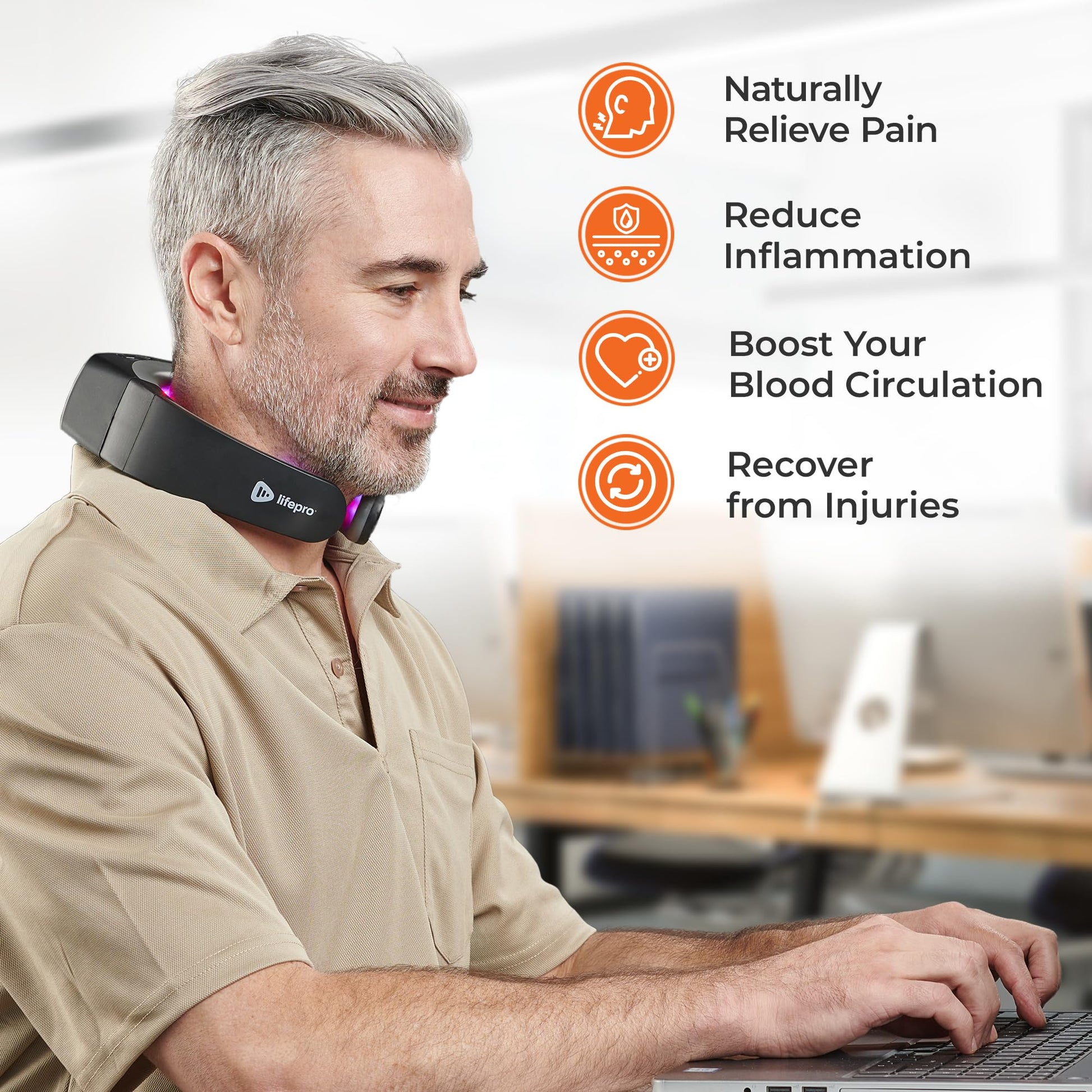 Lifepro Red Light Therapy for Neck - Compact & Rechargeable Red Light Therapy Device- On-The-Go LifeProBuy Supplements Australia
