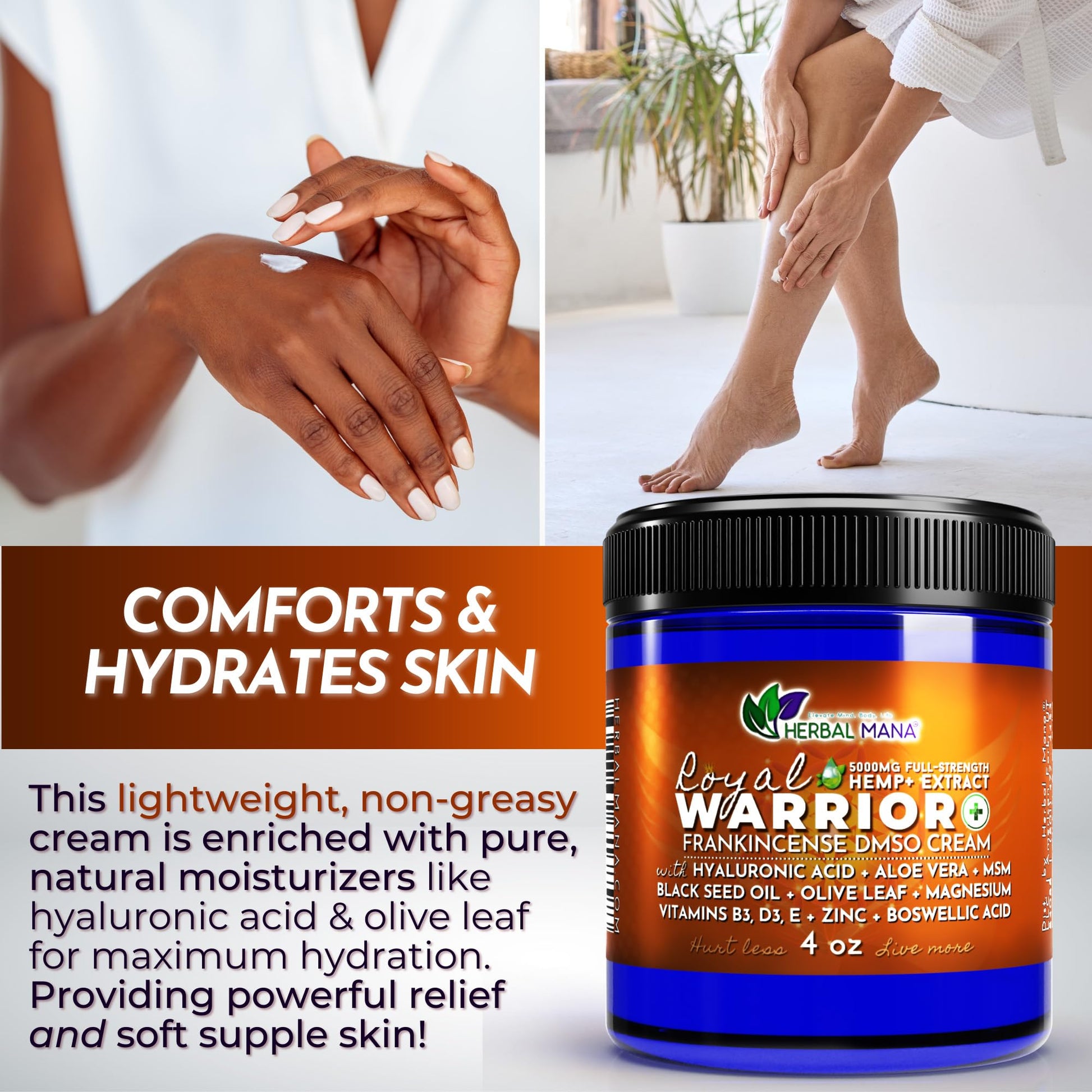 Herbal Mana Royal Warrior with 5000mg Hemp Lotion - 99.9% Pure DMSO Cream Herbal ManaBuy Supplements Australia