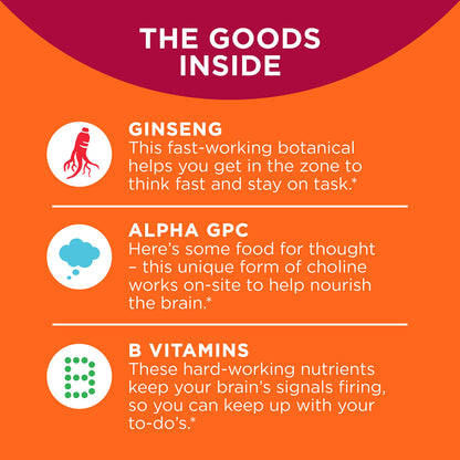 OLLY Laser Focus Gummy, Ginseng, Alpha GPC, B Vitamins, Berry Tangerine Flavor OLLYBuy Supplements Australia
