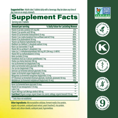 MegaFood Baby & Me 2 Postnatal Vitamins for Women Breastfeeding with Folate (Folic Acid Natural Form), Choline, Iodine, Vitamin D MegaFoodBuy Supplements Australia