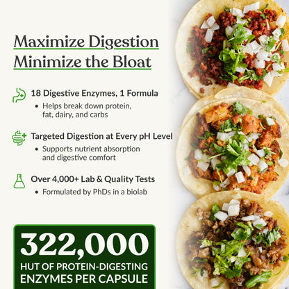 BIOptimizers MassZymes - Complete Digestive Enzymes Supplement for Gut Health - Bloating Relief for Men and Women - Lipase Amylase Bromelain Digestive Enzymes (30 Capsules)