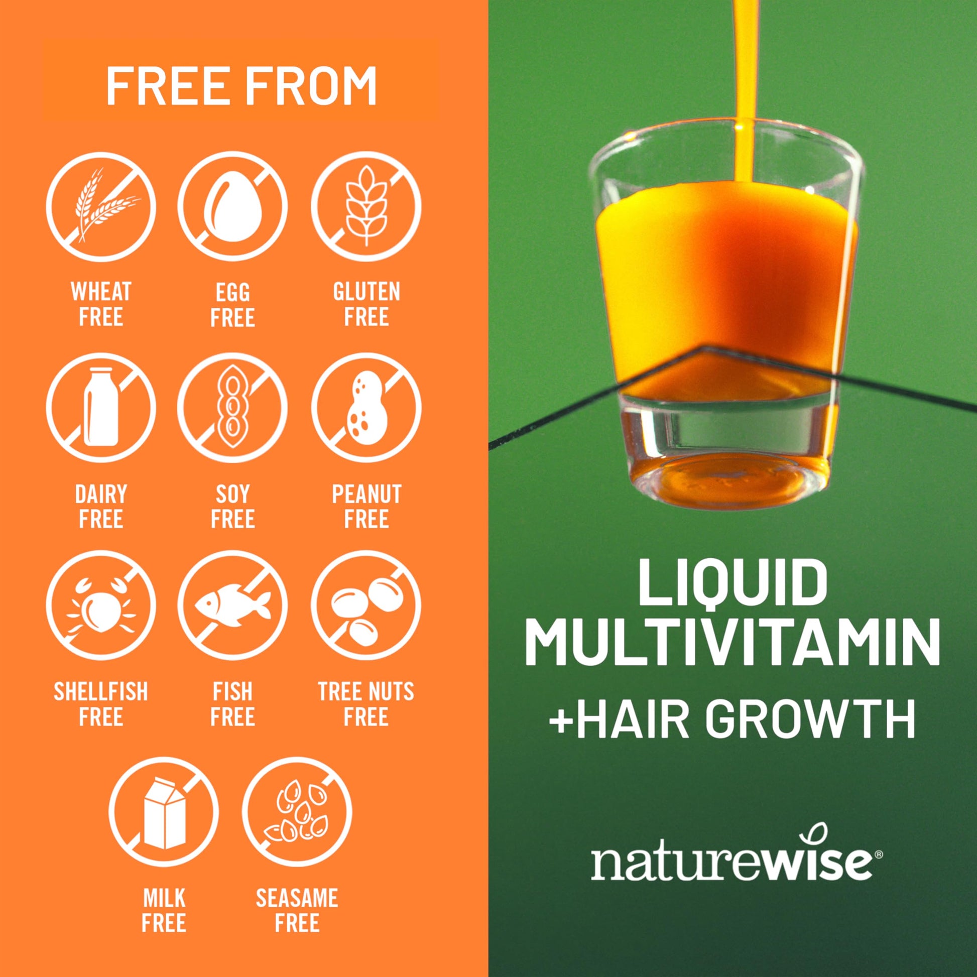 NatureWise Liquid Multivitamin Hair Growth for Women & Men + Tocogaia® for Hair Growth & Skin Elasticity Support + Biotin, Vitamin D, E, B NatureWiseBuy Supplements Australia