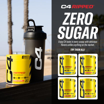 Cellucor C4 Ripped Pre Workout Powder Raspberry Lemonade | Creatine Free + Sugar Free CellucorBuy Supplements Australia