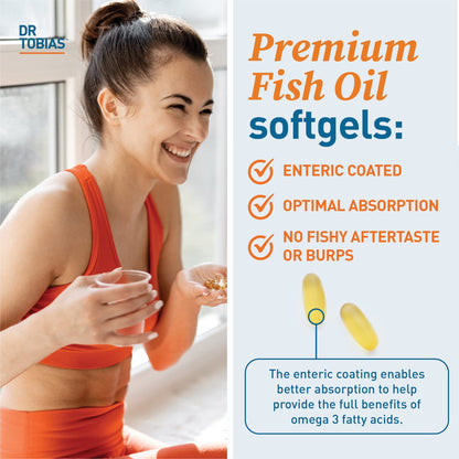 Dr. Tobias Omega 3 Fish Oil, 800 mg EPA 600 mg DHA Omega 3 Supplement for Heart Dr. TobiasBuy Supplements Australia