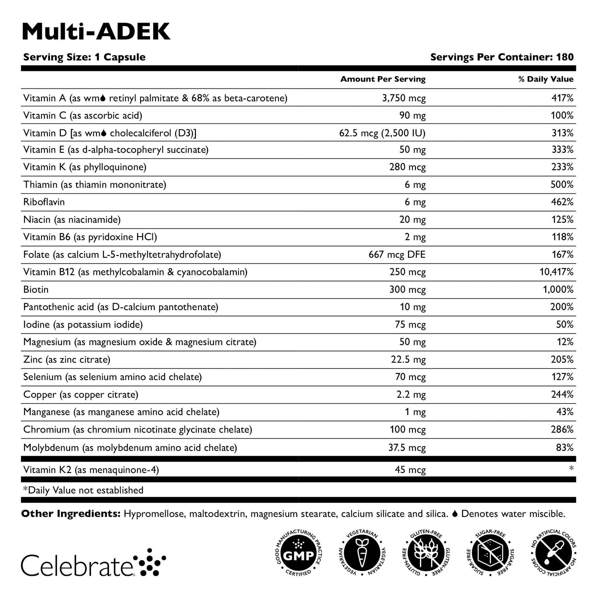 Celebrate Vitamins Multi ADEK, Iron Free – Daily Bariatric Multivitamin, High Level of Vitamins A, D, E, K & B12 Celebrate Bariatric SupplementsBuy Supplements Australia